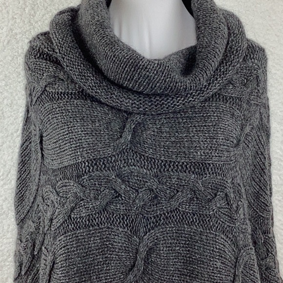 Jigsaw Roll Neck Cable Knit Poncho - Picture 5 of 10